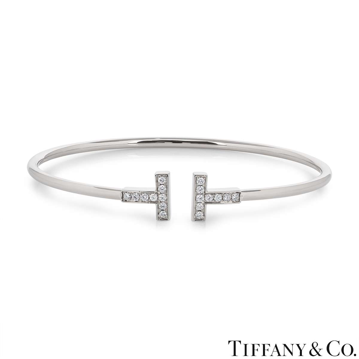 Tiffany & Co. White Gold Tiffany T Diamond Bracelet | Rich Diamonds